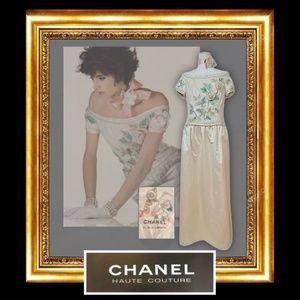 Chanel Haute Couture Lesage Vintage Dress as modeled by Ines for Chanel Ad